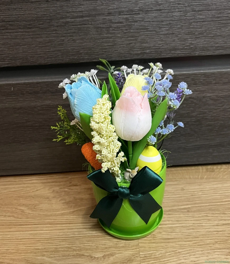 Jarní probuzení: Mýdlové tulipány v barevném květináči