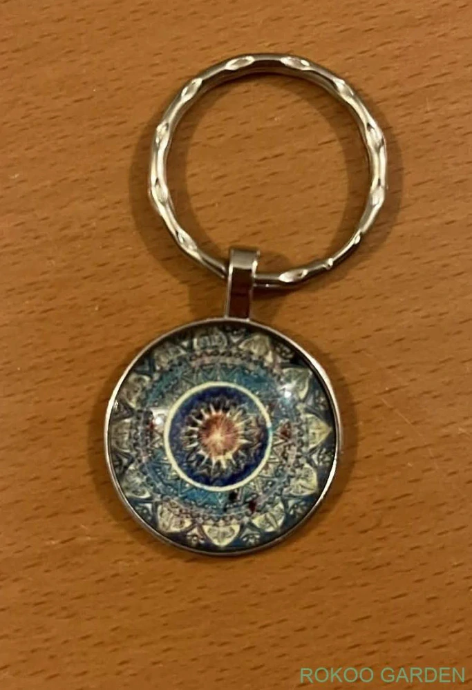 Přívěšek na klíče mandala - modrá