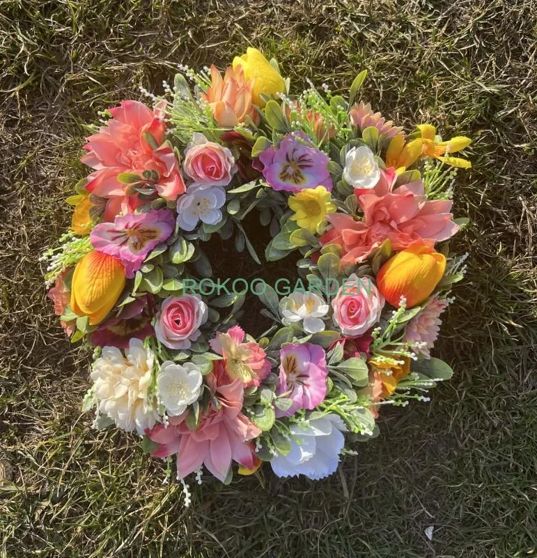 Jarní dekorační věnec „Květinová zahrada“