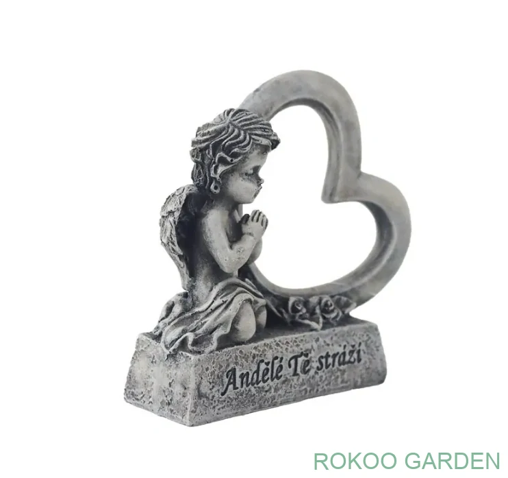 Dekorace na hrob anděl se srdcem 