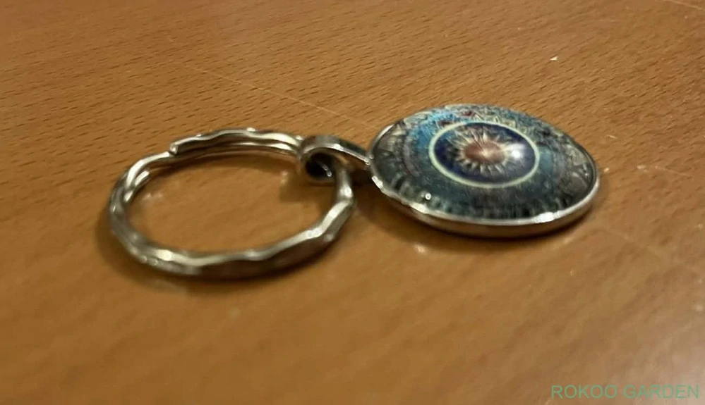 Přívěšek na klíče mandala - modrá