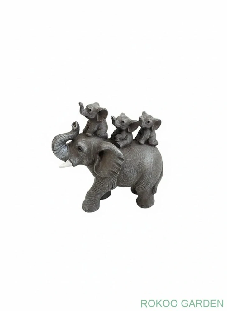 Dekorační soška Sloní rodinka – Slonice se 3 slůňaty