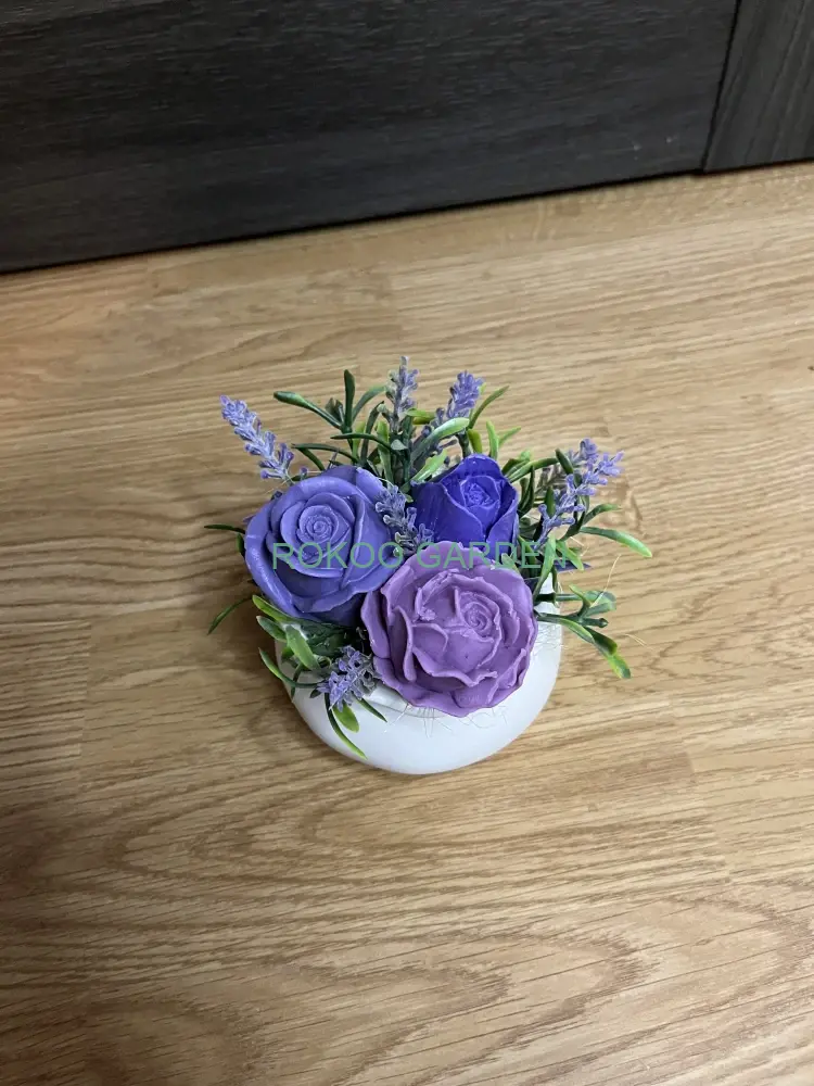 Dekorace mýdlová kytice - mini fialová