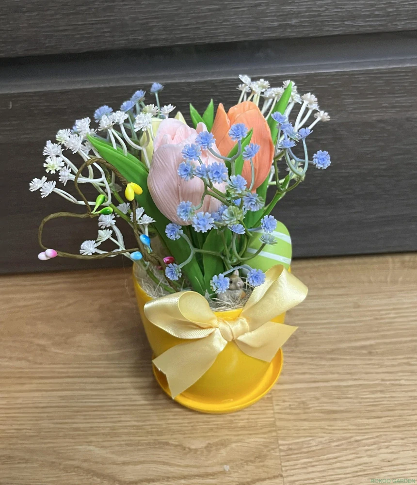 Jarní probuzení: Mýdlové tulipány v barevném květináči