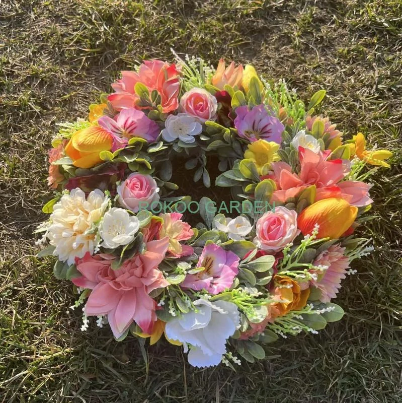 Jarní dekorační věnec „Květinová zahrada“