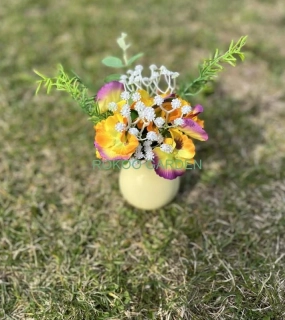 Maceškové mini aranžmá ve vázičce